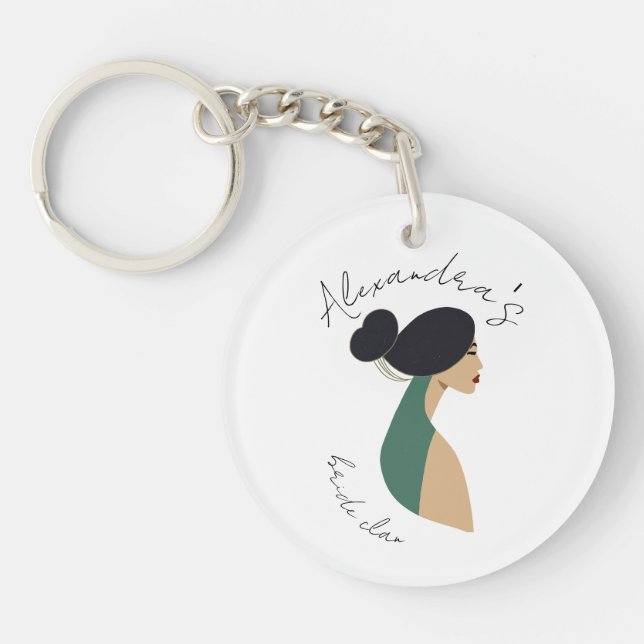 Personalized Bridal Shower Party Favor, Bachelor Keychain (Front)