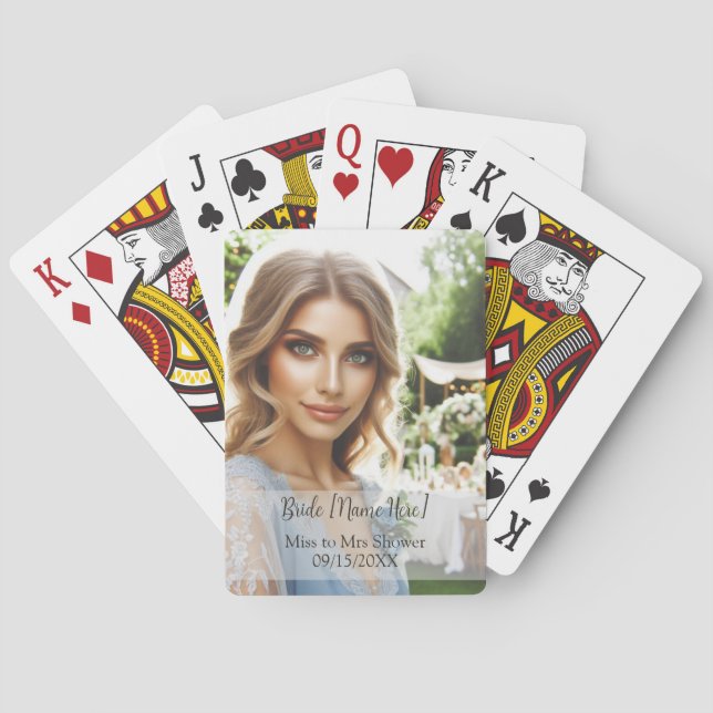 Personalized Bridal Shower Photo Playing Cards (Back)