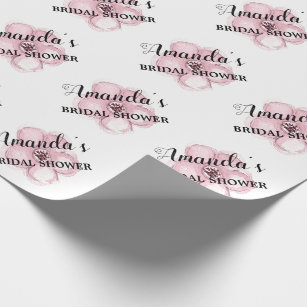Bridal Shower Wrapping Paper Pink Blush Floral, Personalized Bridal Sh – So  Sweet Party Shop