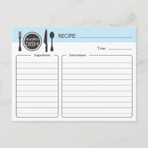 Personalized Bridal Shower Recipe Card
