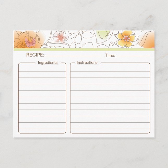Personalized Bridal Shower Recipe Card (Front)