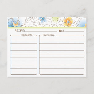 Personalized Bridal Shower Recipe Card