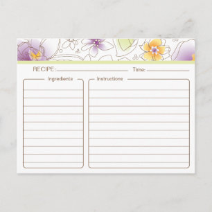 Personalized Bridal Shower Recipe Card