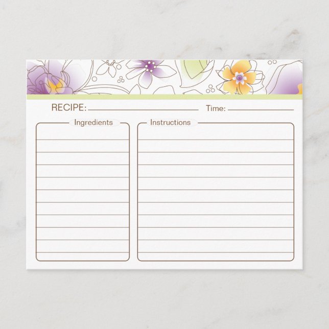 Personalized Bridal Shower Recipe Card (Front)