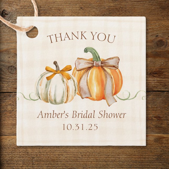 Personalized Bridal Shower Rustic Autumn Thank You Favor Tags (Creator Uploaded)