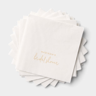 Personalized Bridal Shower Script Custom Name Foil Napkins