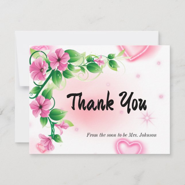 Personalized Bridal Shower Thank You Card (Front)