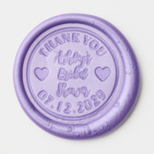 Personalized Bridal Shower Thank You Peel Stick Wax Seal Sticker