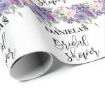 Personalized Bridal shower Violet Floral  Wrapping Paper<br><div class="desc">Personalized bridal shower wrapping paper.</div>