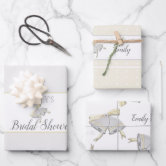 Goodbye Miss Hello Mrs Red White Bridal Shower Wrapping Paper