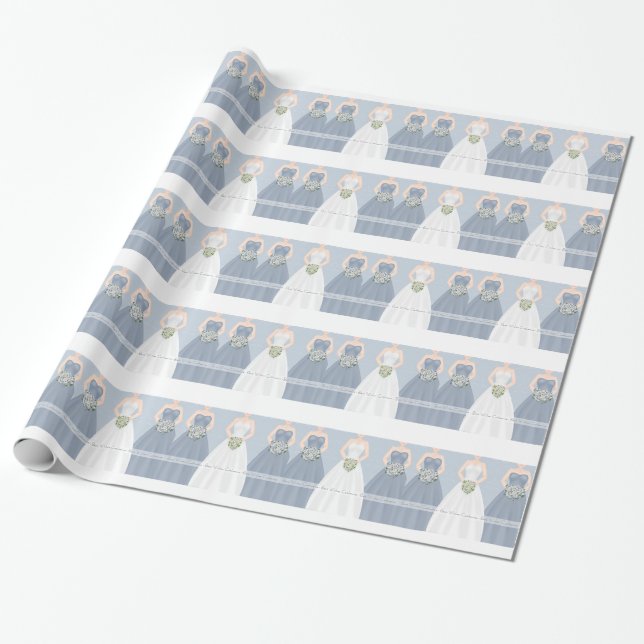 Personalized Bridal Shower Wrapping Paper (Unrolled)