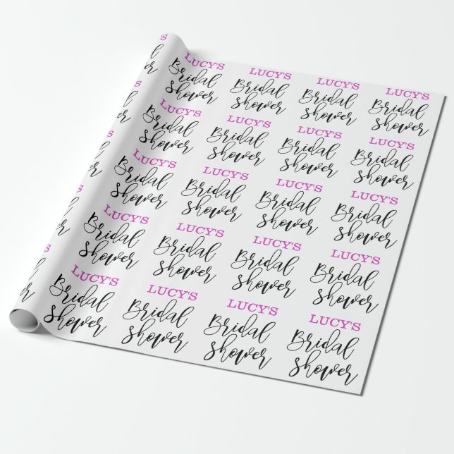 Personalized Bridal shower  Wrapping Paper (Unrolled)
