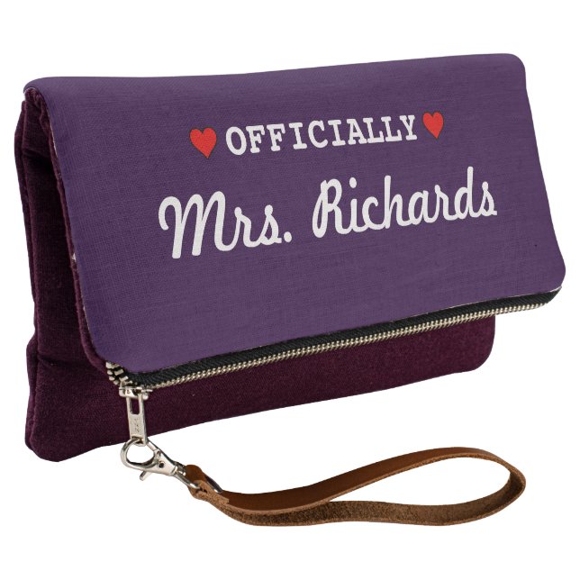 Personalized Bridal Wedding Clutch (3/4 Front)