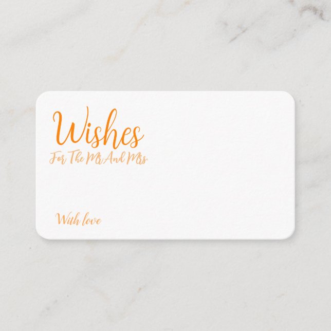 Personalized Bride And Groom Advice Wishes  Enclosure Card (Front)