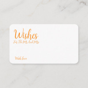 Personalized Bride And Groom Advice Wishes Enclosure Card