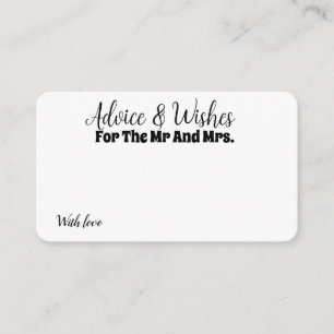 Personalized Bride And Groom Advice Wishes Enclosure Card