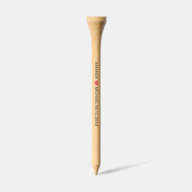 Personalized Bride and Groom Name Wedding Favor Golf Tees (Side)