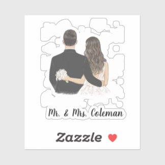 Personalized Bride and Groom Sticker