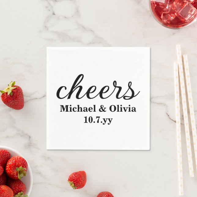 Personalized Bride and Groom Wedding Bar Reception Napkins (Insitu)