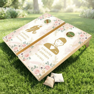 Personalized Bride And Groom Wedding Cornhole Set