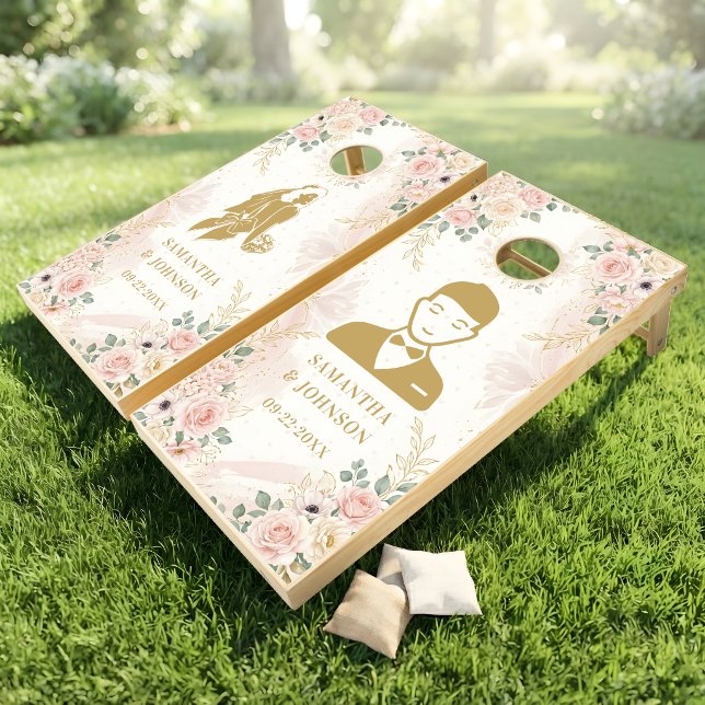 Personalized Bride And Groom Wedding Cornhole Set (Creator Uploaded)