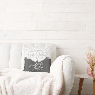 Personalized Bride and Groom Wedding Gift Throw Pillow