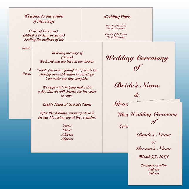 Personalized Bride and Groom Wedding Program Flyer (Personalized Bride and Groom Wedding Program Flyer)