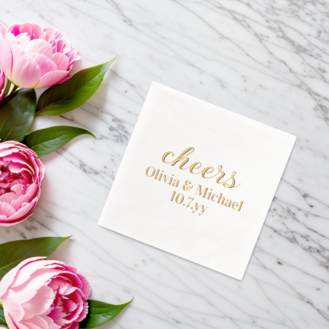 Personalized Bride and Groom Wedding Reception Foil Napkins (Insitu (Wedding))