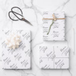 Personalized Bride and Groom White  Wrapping Paper Sheets<br><div class="desc">The design features bride's and groom's names in script along with a heart design in silver color on a white background. An elegant and beautiful addition to the newlywed's celebration. 

For special requests or questions,  contact the artist at wafadahdalcreates@gmail.com. 

© Wafa Y. Dahdal - All Rights Reserved.</div>