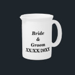 Personalized Bride and Groom with Date Beverage Pitcher<br><div class="desc">Personalized Bride and Groom with Date beverage pitcher. Personalize this template with your photo and text. Edit it to make more changes.</div>