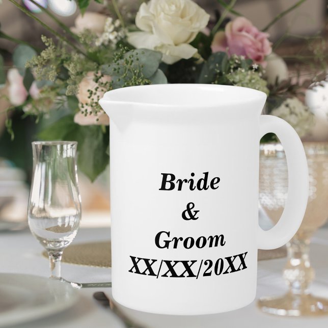 Personalized Bride and Groom with Date Beverage Pitcher (Personalized Bride and Groom with Date Beverage Pitcher)
