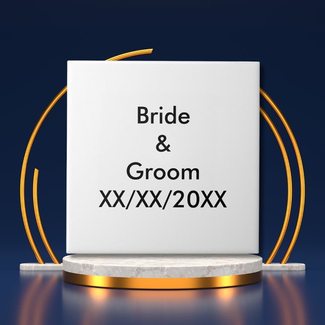 Personalized Bride and Groom with Date Ceramic Tile (Personalized Bride and Groom with Date Ceramic Tile)