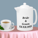 Personalized Bride and Groom with Date Teapot<br><div class="desc">Personalized Bride and Groom with Date teapot. Personalize this template with your photo and text. Edit it to make more changes.</div>