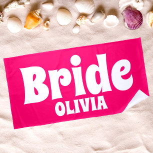 Personalized Bride Bachelorette Beach Towel