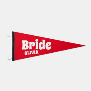 Personalized Bride Bachelorette Pennant Flag