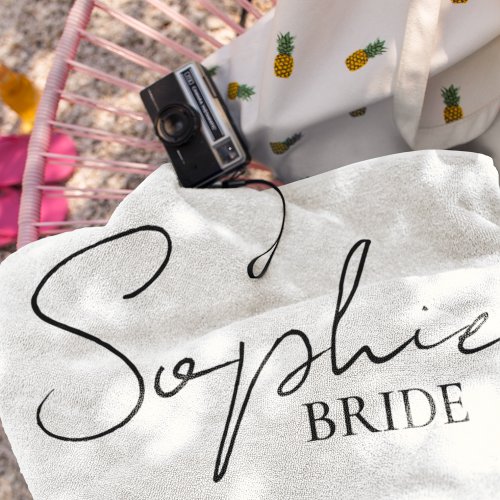 Personalized Bride  Beach Towel