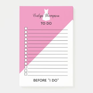 Personalized Bride Checkbox To Do Before I Do List Post-it Notes