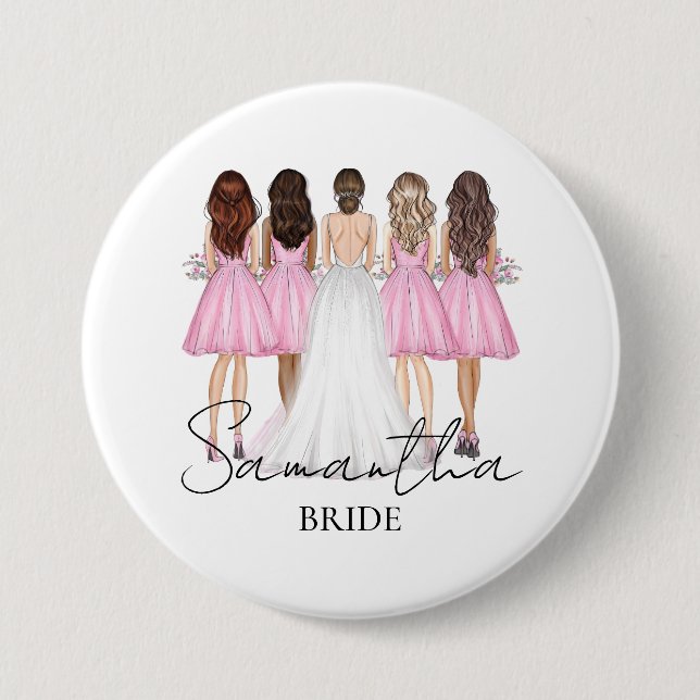 Personalized Bride Custom Name Gift  Button (Front)