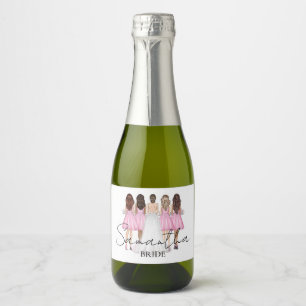 Personalized Bride Custom Name Gift Sparkling Wine Label
