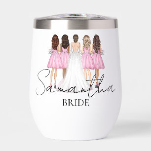 Personalized Bride Custom Name Gift Thermal Wine Tumbler
