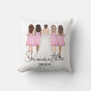 Personalized Bride Custom Name Gift Throw Pillow