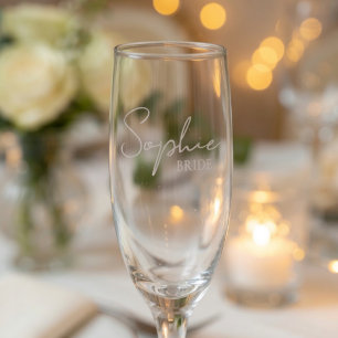 Personalized Bride   Custom Wedding Day Gift Champagne Flute