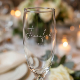 Personalized Bride    Custom Wedding Gift Champagne Flute
