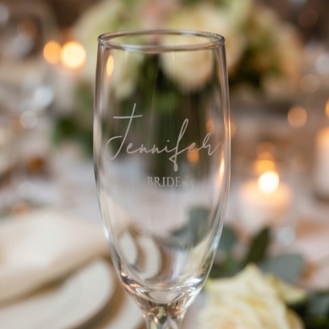 Personalized Bride |  Custom Wedding Gift Champagne Flute (Creator Uploaded)