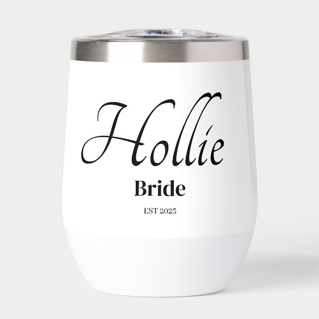 Personalized Bride Drinkware Thermal Wine Tumbler (Front)