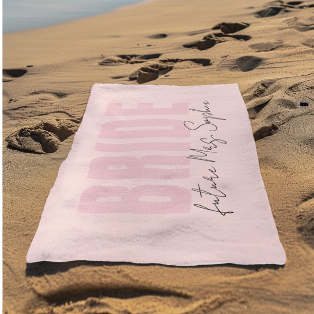 Personalized Bride | Future Mrs. Custom Name Beach Towel (Creator Uploaded)