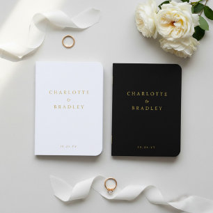 Personalized Bride Groom Gold Foil Wedding Vow Books