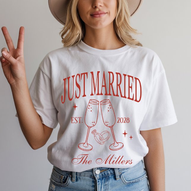 Personalized Bride & Groom Honeymoon Shirts (just married shirts, honeymoon shirts, custom honeymoon tees, personalized wedding shirts, bride tee)