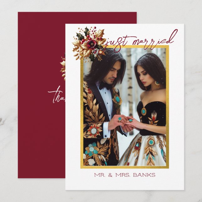 Personalized Bride & Groom Keepsake  Invitation (Front/Back)