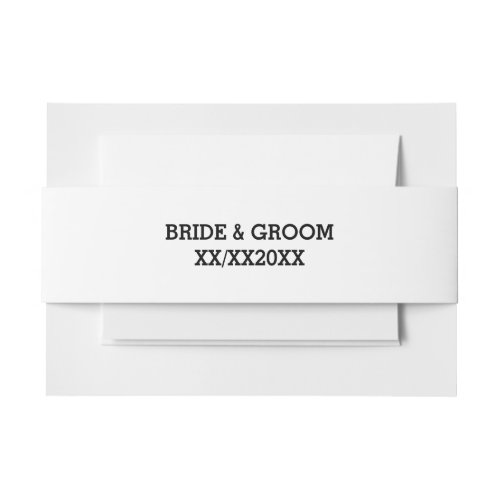 Personalized Bride  Groom Landscape Envelope Band Invitation Belly Band